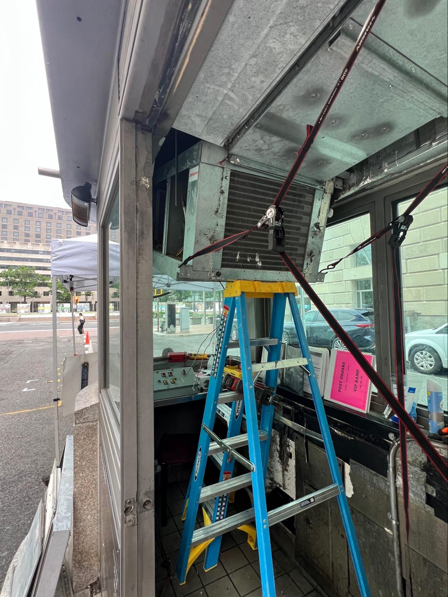 Case Study: Four-Way Ceiling Cassette Mini-Split Installation at a Ronald Reagan Security Booth